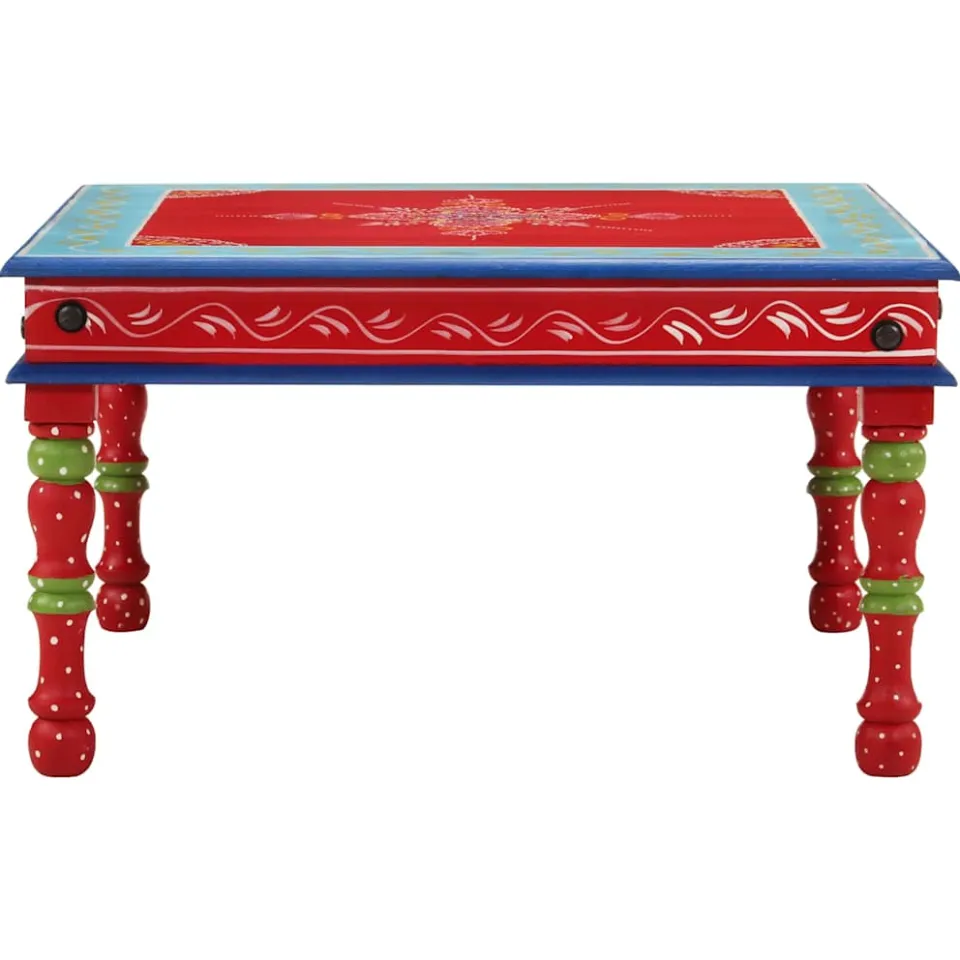 vidaXL Salontafel handbeschilderd massief mangohout rood