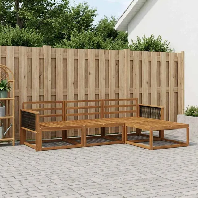 vidaXL Buiten bankenset 4 st 4-zits Naturel Massief Acaciahout Bruin