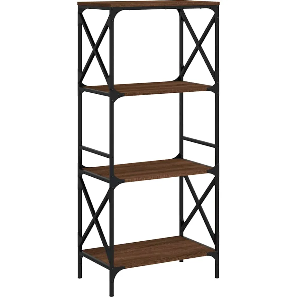 vidaXL Boekenkast 4-laags 59x35x132 cm bewerkt hout bruin eikenkleur, foto 3