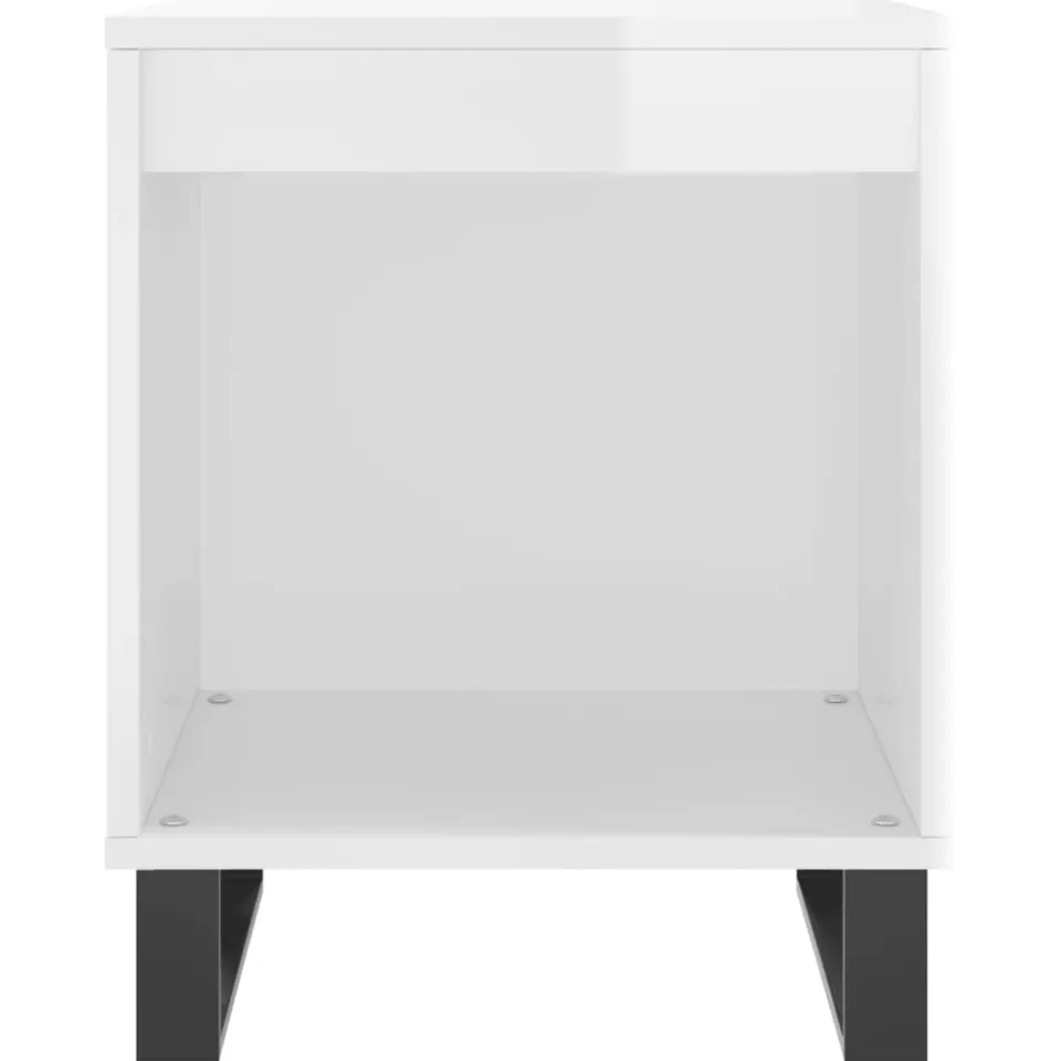 vidaXL Nachtkastjes 2 st 40x35x50 cm bewerkt hout hoogglans wit, foto 4