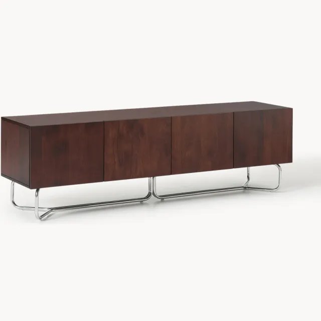 Westwing Collection Tv-meubel Soren van mangohout Zilverkleurig