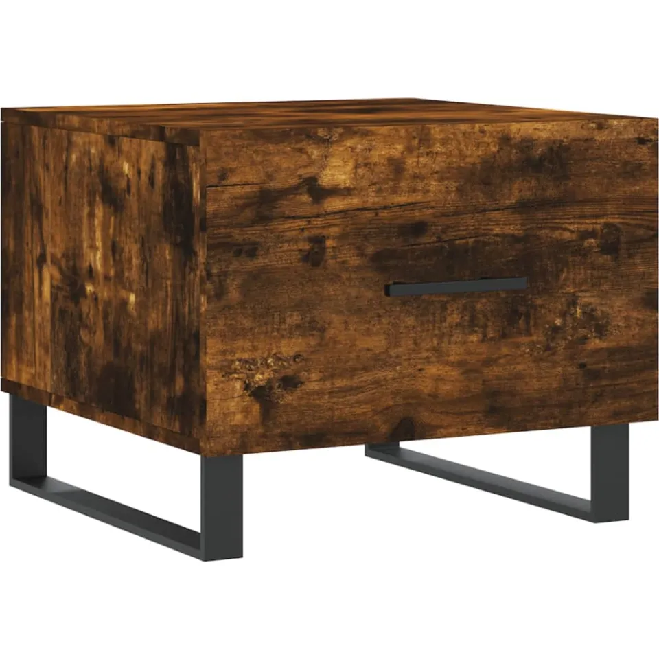 vidaXL Salontafels 2 st 50x50x40 cm bewerkt hout gerookt eikenkleurig