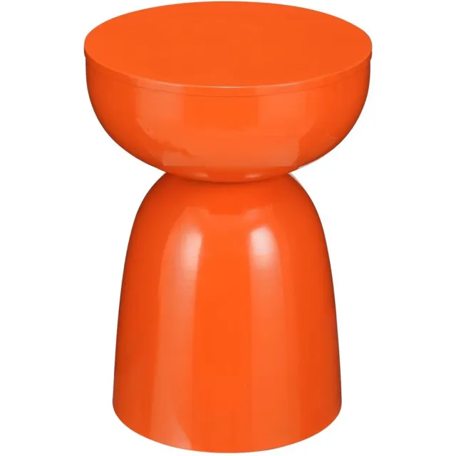 Mica Decorations Elliot Salontafel - Nachtkastje voor Slaapkamer of Woonkamer - Bijzettafel van IJzer voor Bloemen, Planten en Decoratie - H45 x Ø32 cm - Oranje