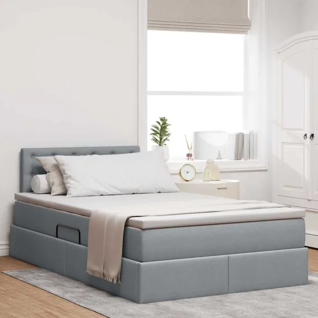 vidaXL Opbergbed met matras Lichtgrijs 120 x 200 cm fluweel