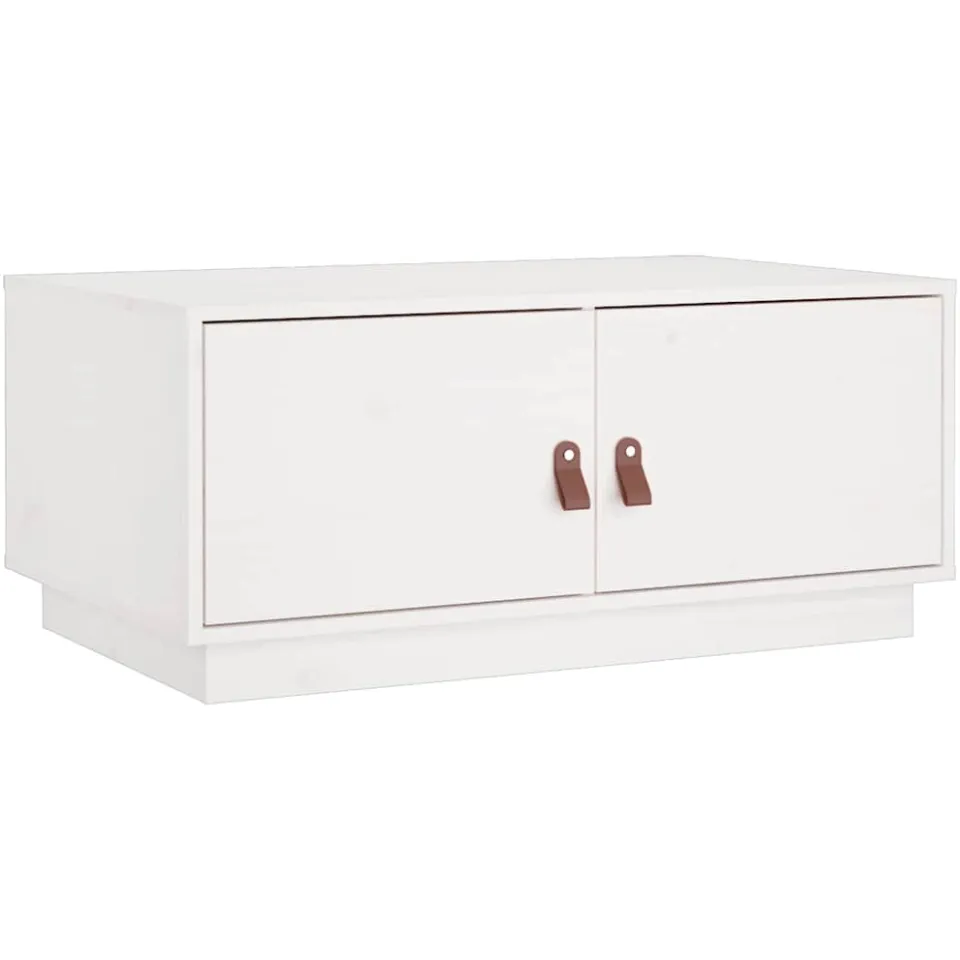 vidaXL Salontafel 80x50x35 cm massief grenenhout wit