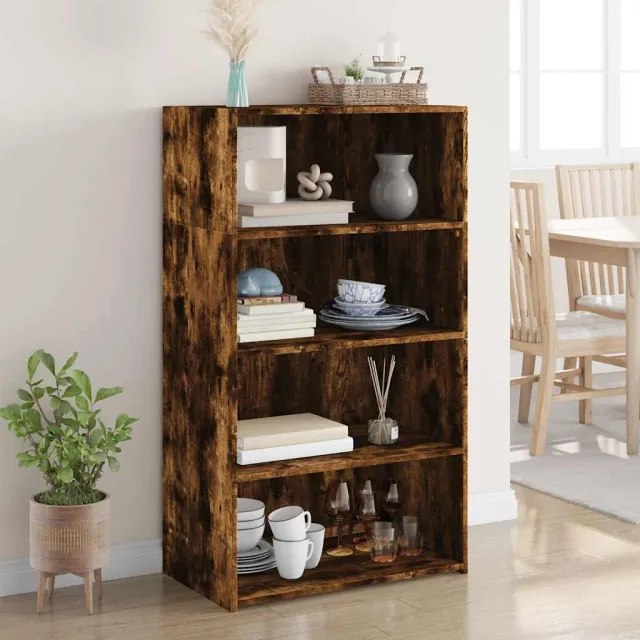 vidaXL Hoge kast 70x41x124 cm bewerkt hout gerookt eikenkleurig, foto 2