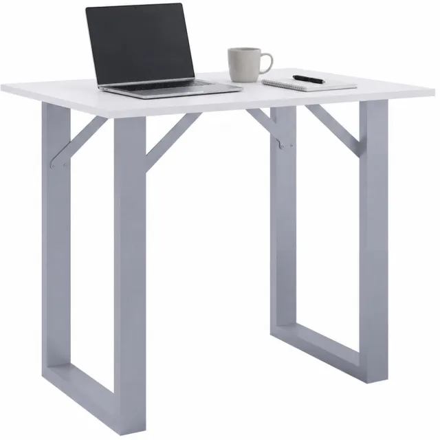 Vcm Bartisch 138x80 cm, Tresen, Stehtisch, hoher Tisch, Bartresen, Hochtisch - Xona Silber / Weiß