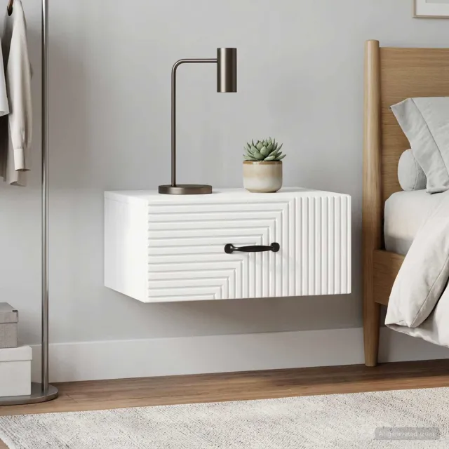 vidaXL Wandbeugel Bedkast 2 st Hoogglans Wit 49 x 34,5 x 20 cm, foto 2