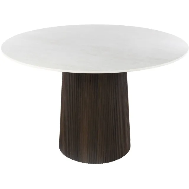Giga Living Giga Meubel Eettafel Ceramo Centro Taj Mahal – Rond – Keramiek – Ø120 cm Donkerbruin