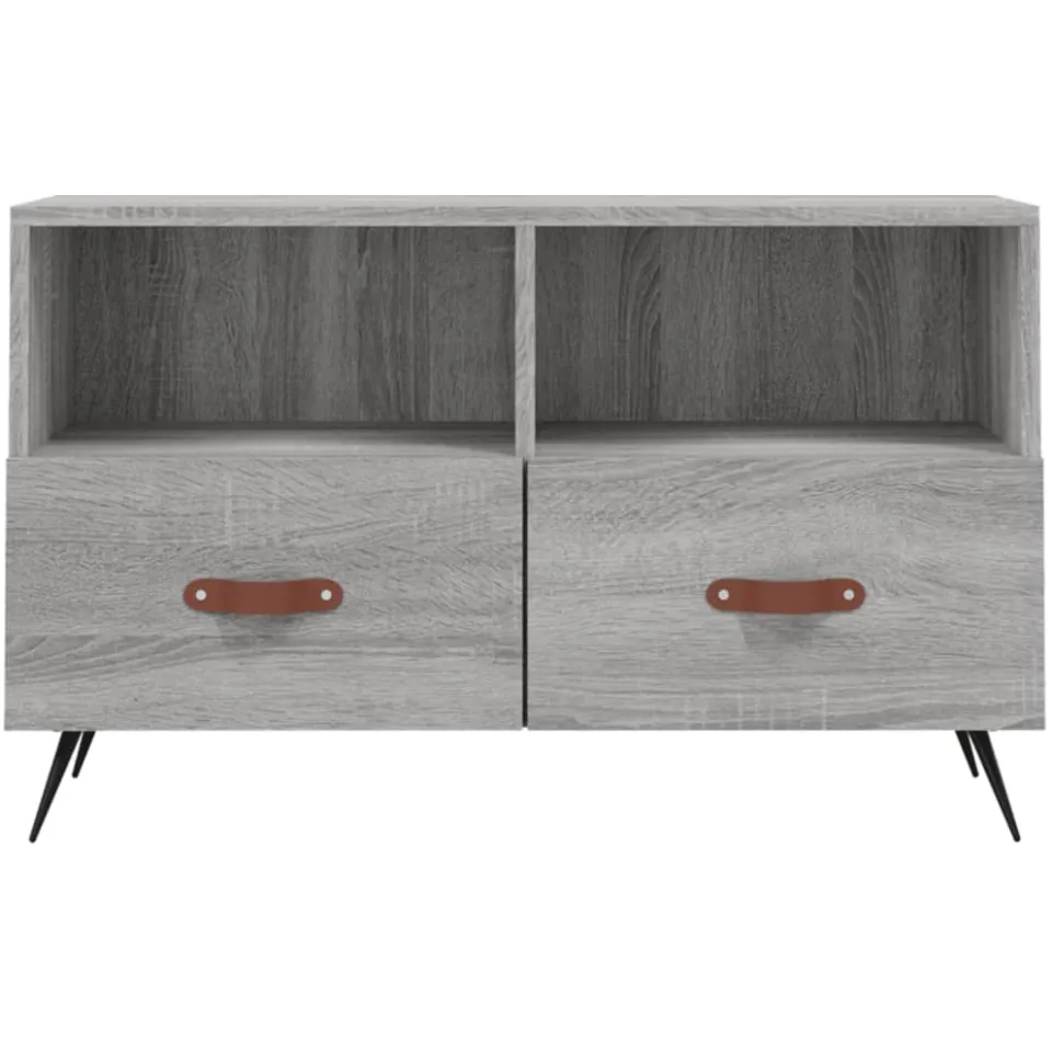 vidaXL Tv-meubel 80x36x50 cm bewerkt hout grijs sonoma eikenkleurig