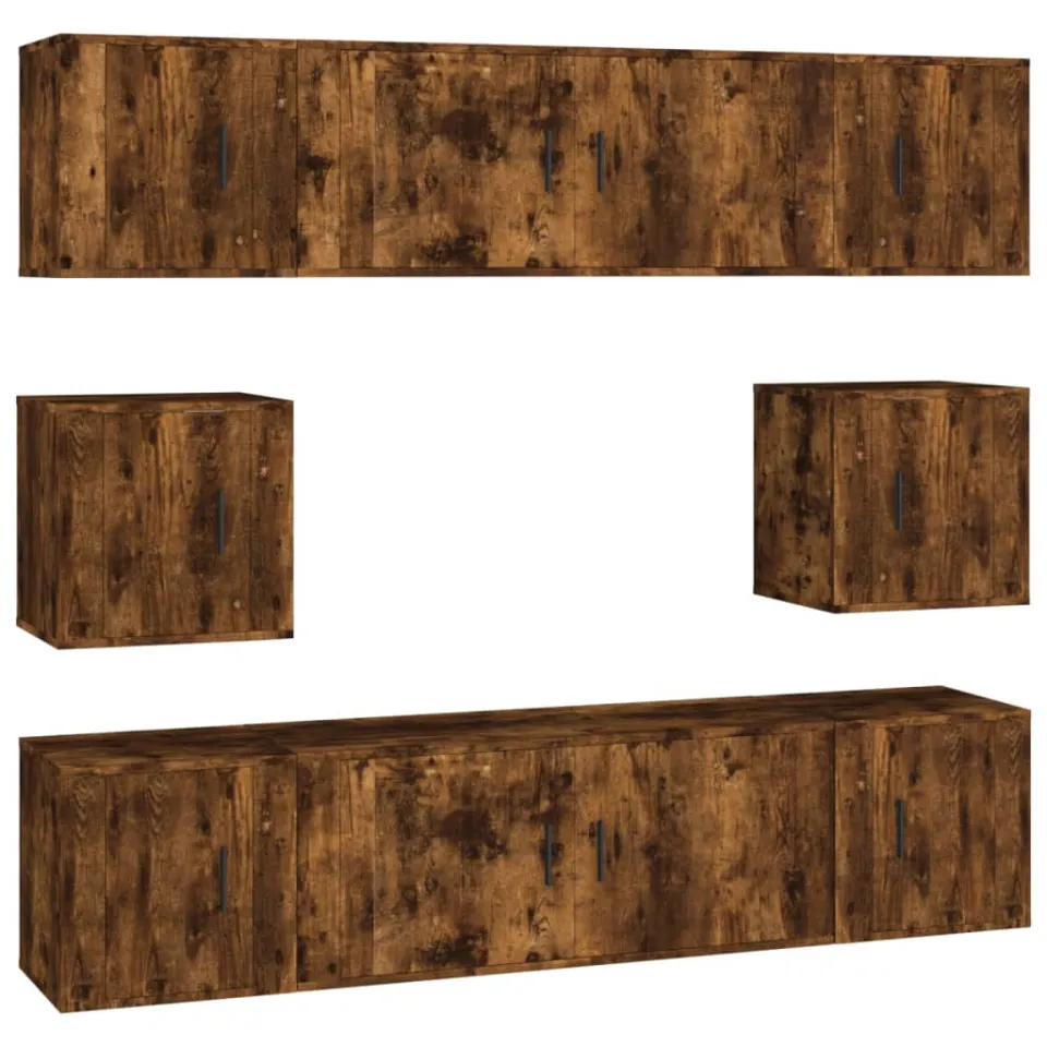 vidaXL 8-delige Tv-meubelset bewerkt hout gerookt eikenkleurig, foto 3