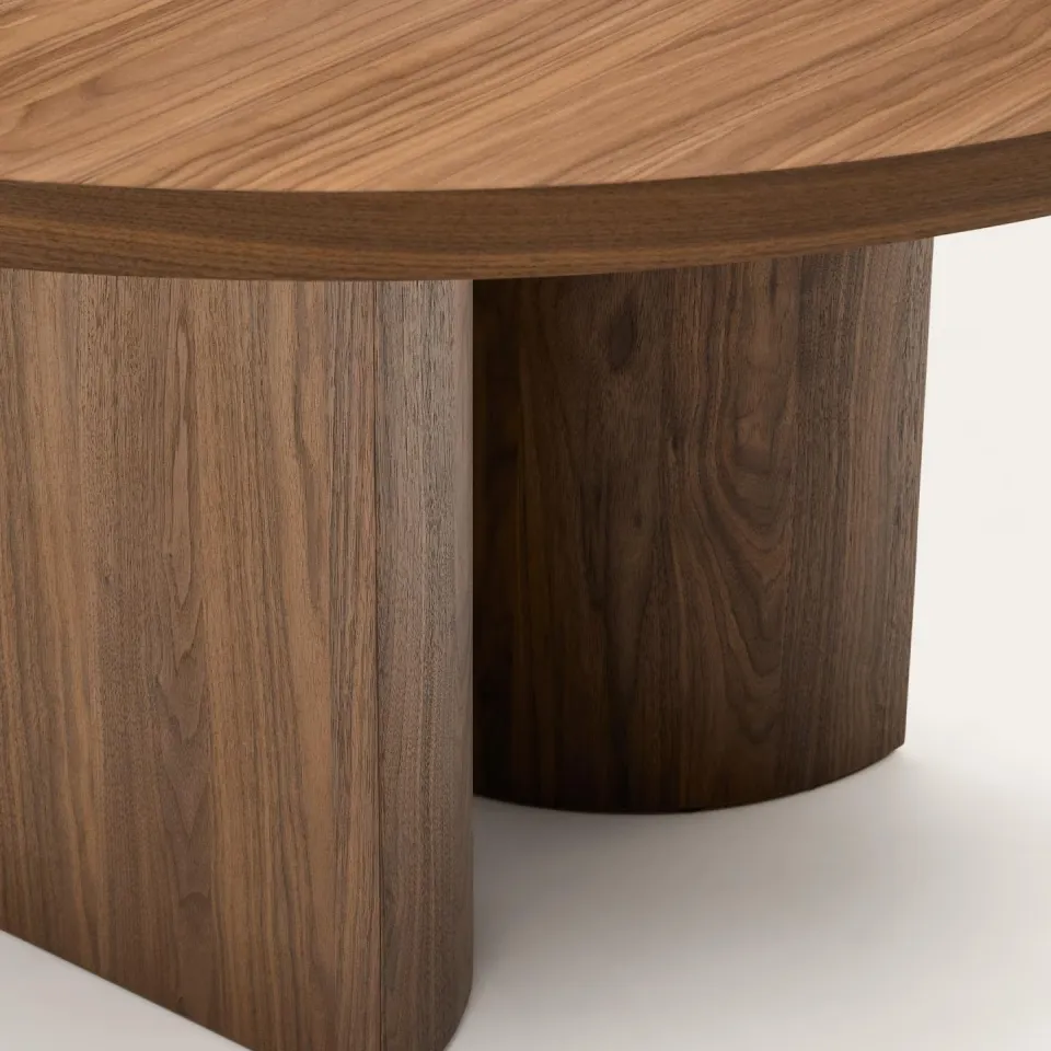 Kave Home Nealy ronde eettafel walnoot, foto 6