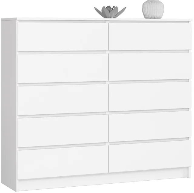 Akord Ladekast K140 met 10 Lades / AKORD Furniture Factory / Wit / 138 x 121 x 40 cm