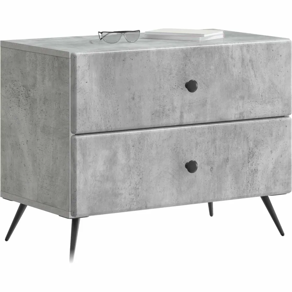 vidaXL Nachtkastje Betongrijs 62 x 34,5 x 47,5 cm Bewerkt hout grijs, foto 3