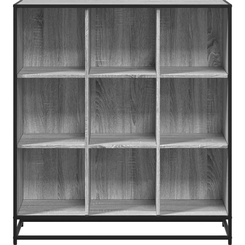 vidaXL Boekenkast 97,5x33x107,5 cm bewerkt hout en metaal grijs sonoma, foto 4