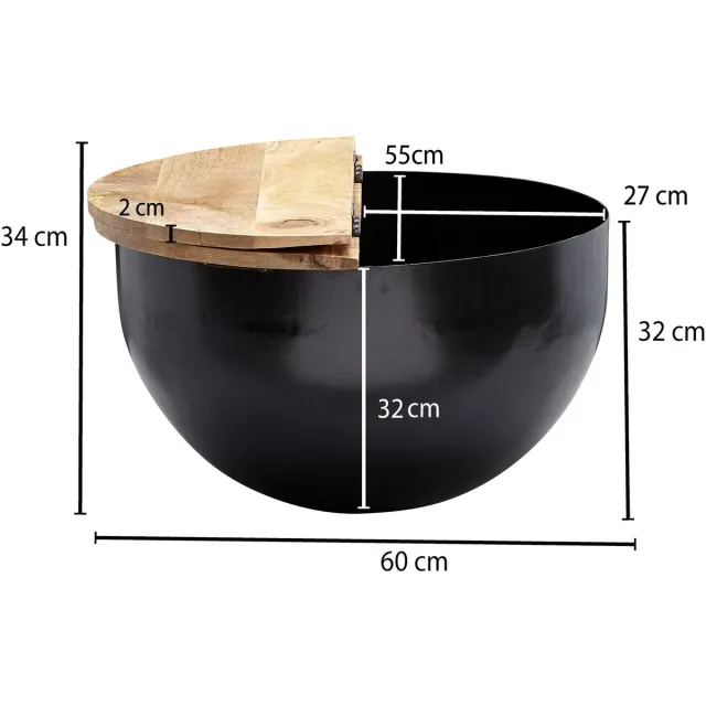 Sky Style Supla Salontafel 34 cm Hoog Bruin / Zwart