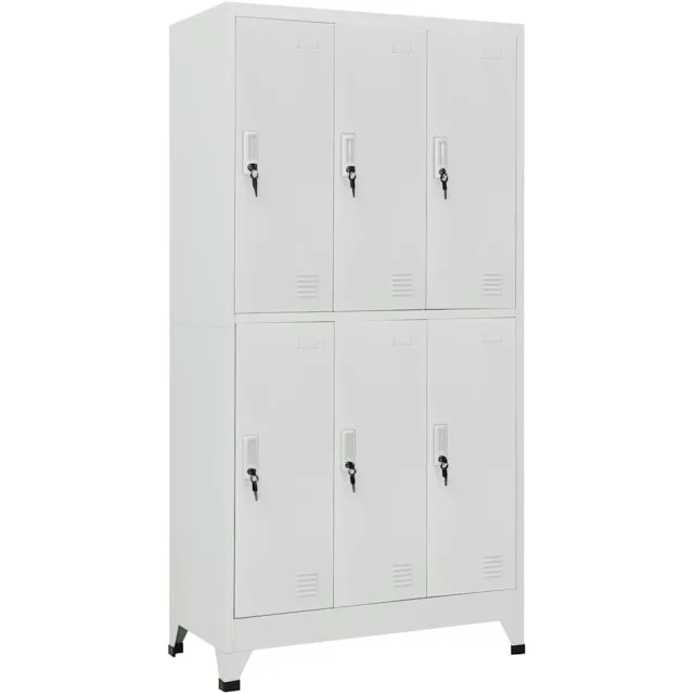 vidaXL Lockerkast met 6 vakken 90x45x180 cm staal grijs