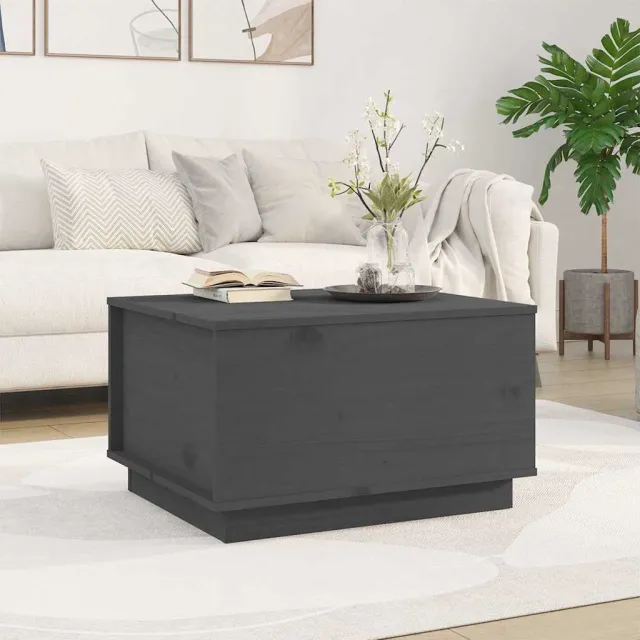 vidaXL Salontafel 60x50x35 cm massief grenenhout grijs, foto 2
