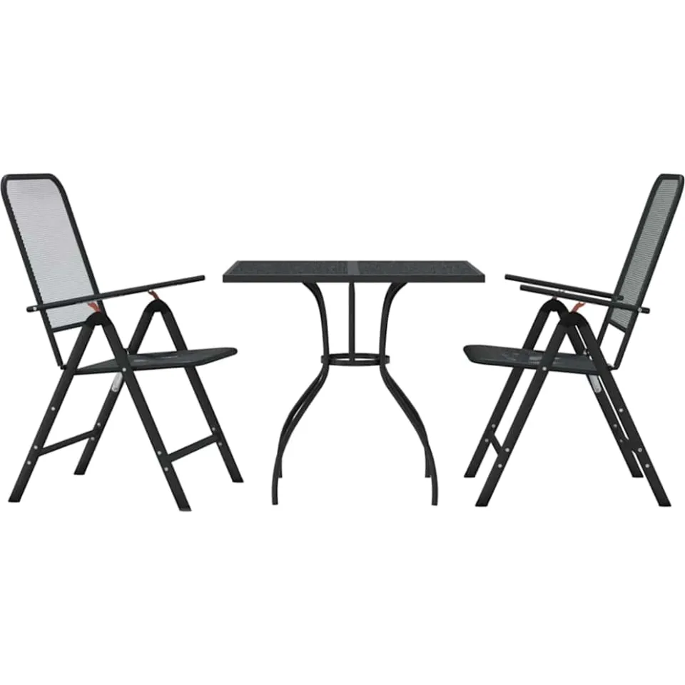 vidaXL 3-delige Tuinset metaal gaas antracietkleurig, foto 3
