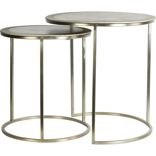 Light & Living Bijzettafel Talca - Goud - Ø50+Ø40cm - Luxe