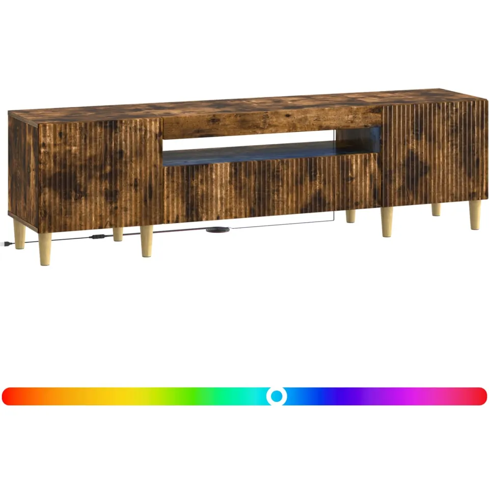 vidaXL LED tv-meubel ARNHEM 153 x 35 x 43 cm Gerookt eiken, foto 2