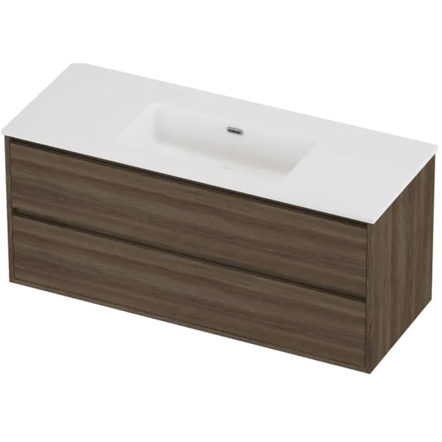 Proline Tribute Badmeubelset Porselein Elegant Enkel 120x46x54 cm Mat White Vital Oak Eiken