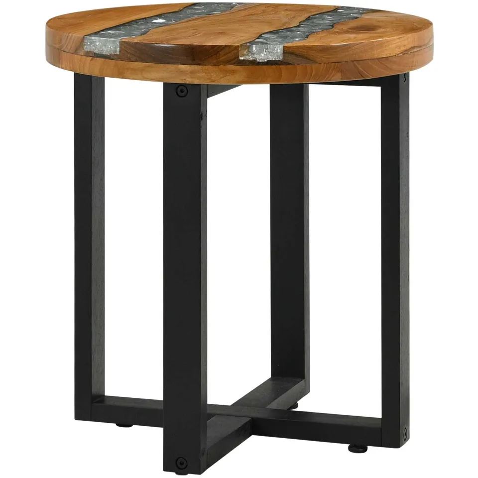 vidaXL Salontafel WEERT Bruin 40 x 40 x 45 cm Massief Teakhout, foto 4