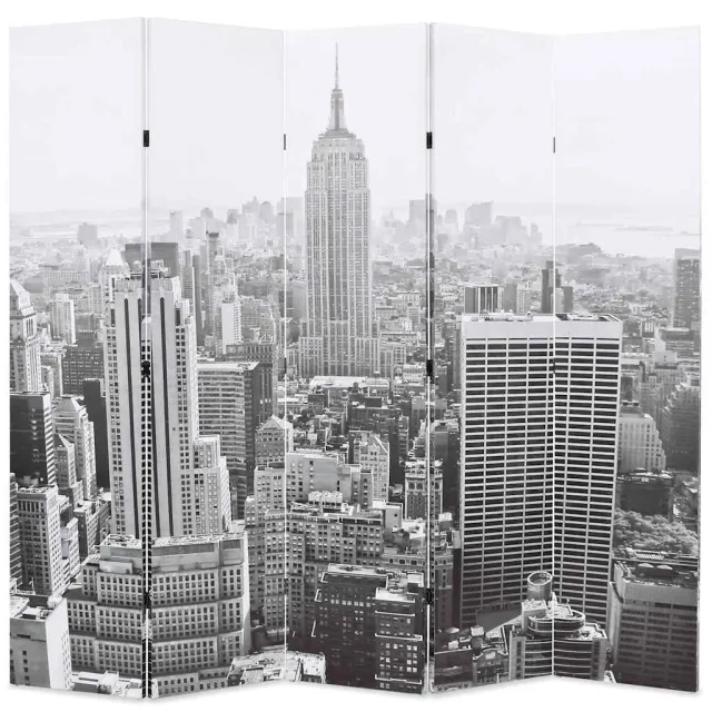 vidaXL Kamerscherm New York bij daglicht 200x170 cm zwart en wit, foto 2
