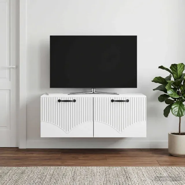 vidaXL Wandbeugel TV-kast Wit 78,5 x 41 x 30 cm Bewerkt hout