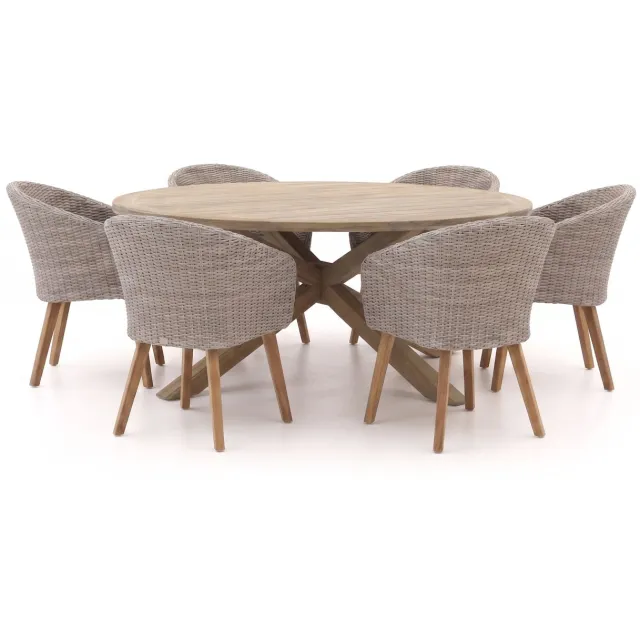 Intenso Furniture Intenso Tropea/ROUGH-Y ø180cm dining tuinset 7-delig
