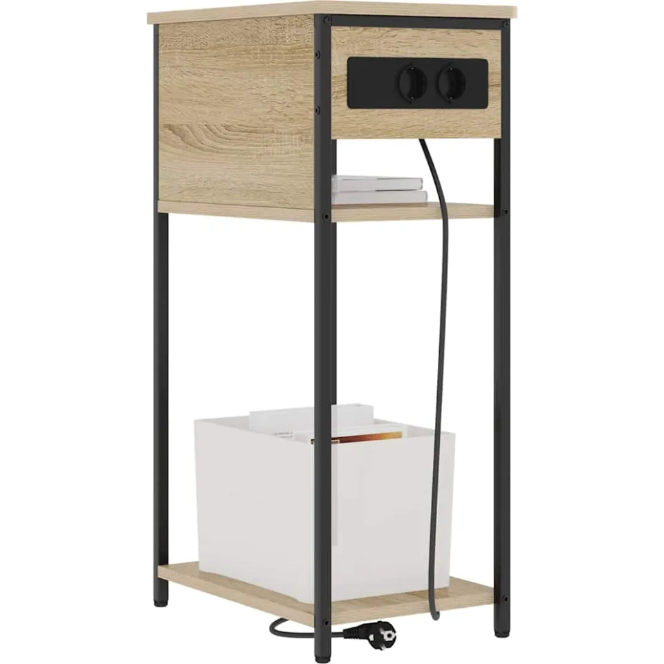 vidaXL Nachtkastje Sonoma Eiken 41 x 28 x 76 cm Bewerkt hout Bruin