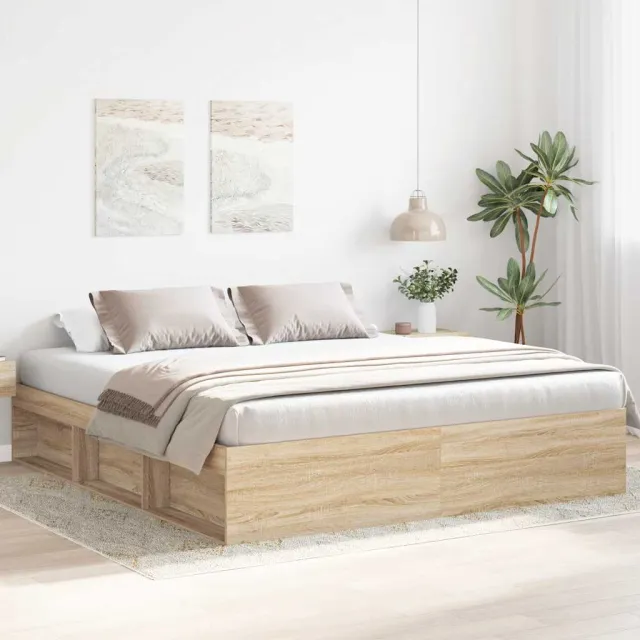 vidaXL Bedframe sonoma eikenkleurig 200x200 cm Bruin