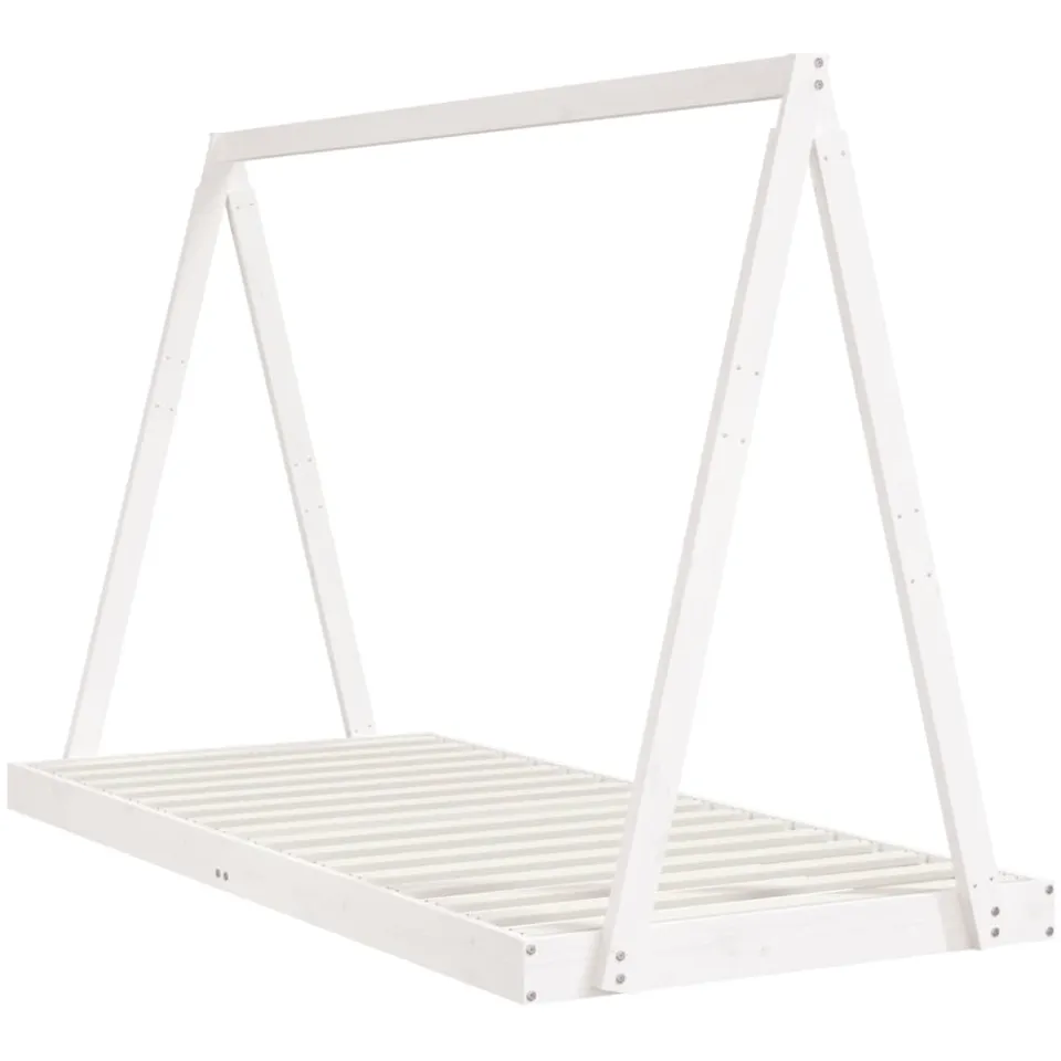 vidaXL Kinderbedframe 90x200 cm massief grenenhout wit, foto 3
