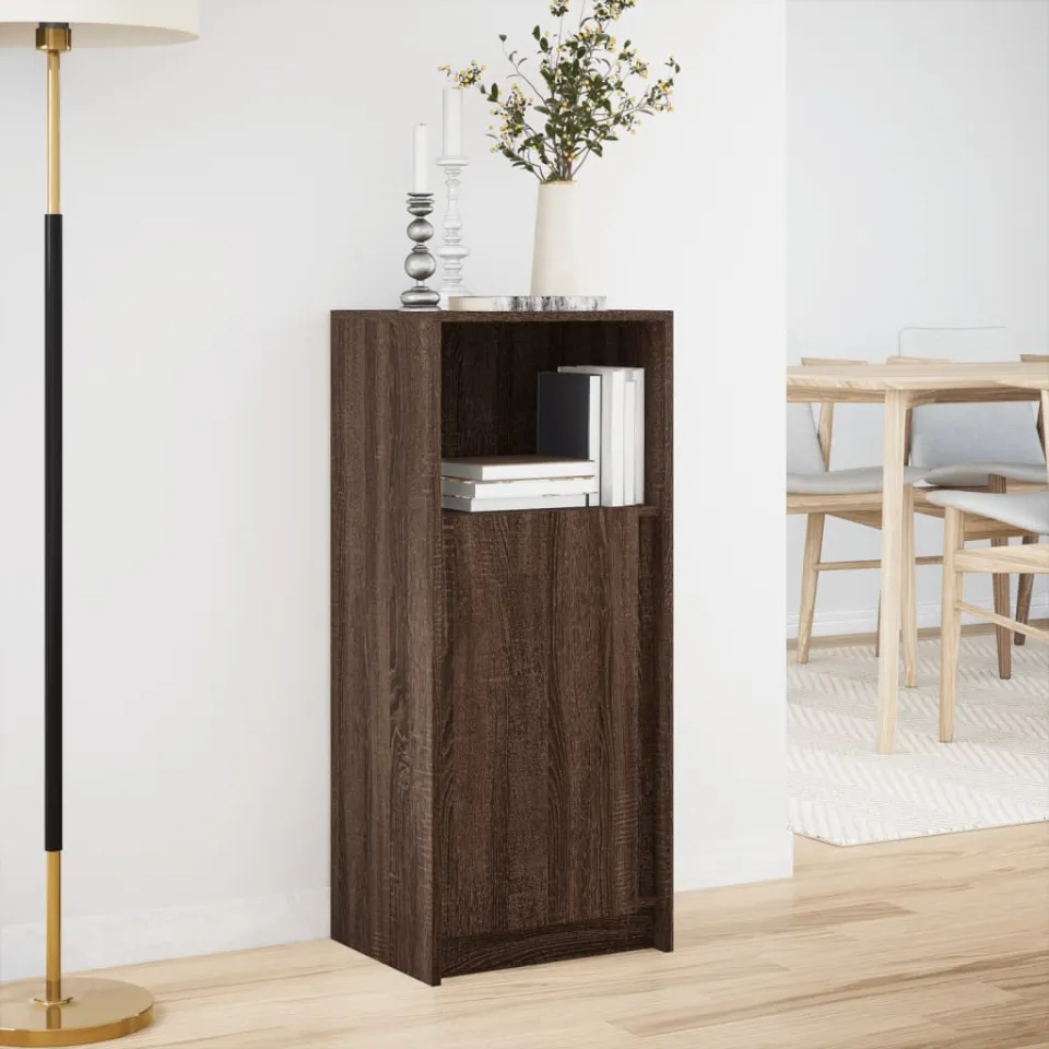 vidaXL Dressoir met LED 42,5x34x100 cm bewerkt hout bruin eikenkleur, foto 2