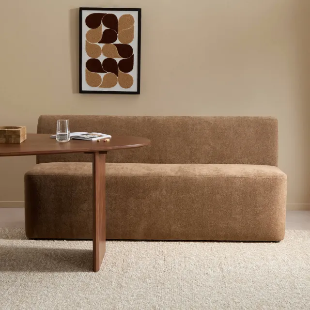 NOUS Living Rhea 3-zits element eetkamerbank bruin, foto 2
