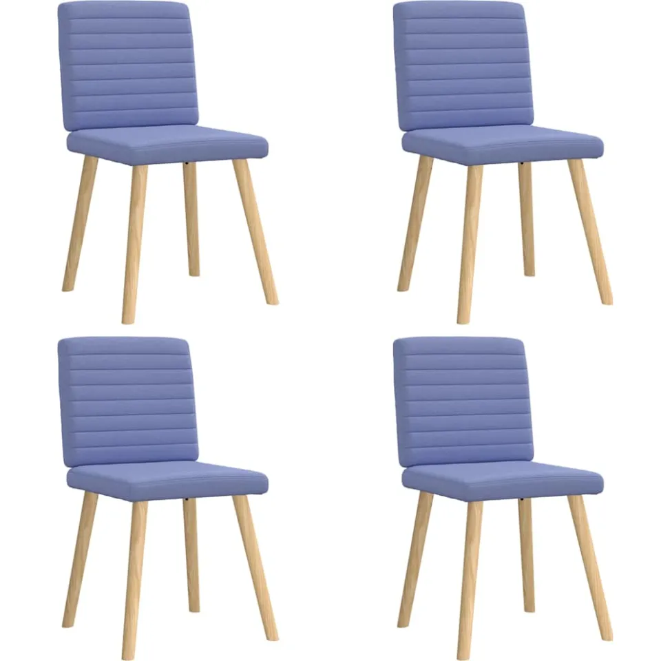 vidaXL Eetkamerstoelen 4 st stof jeansblauw blauw, foto 3