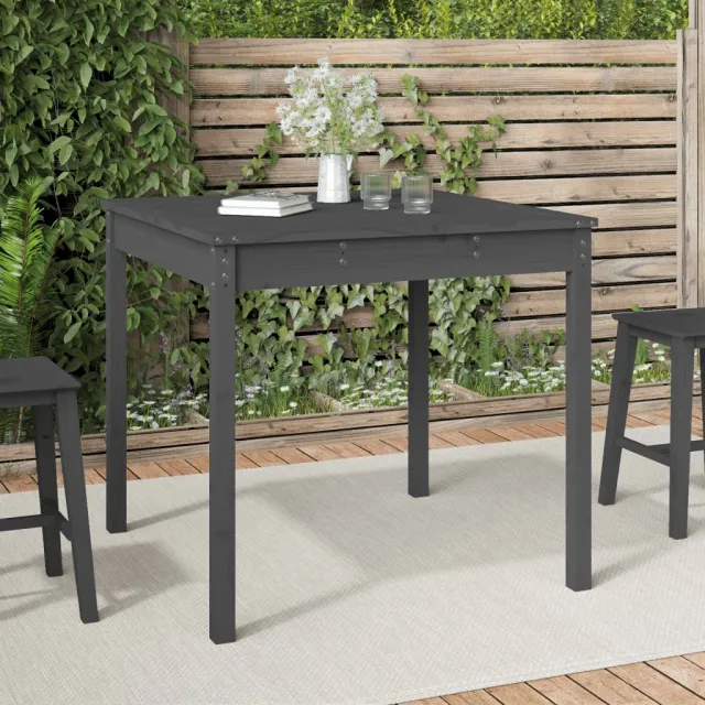 vidaXL Tuintafel 82,5x82,5x76 cm massief grenenhout grijs, foto 2