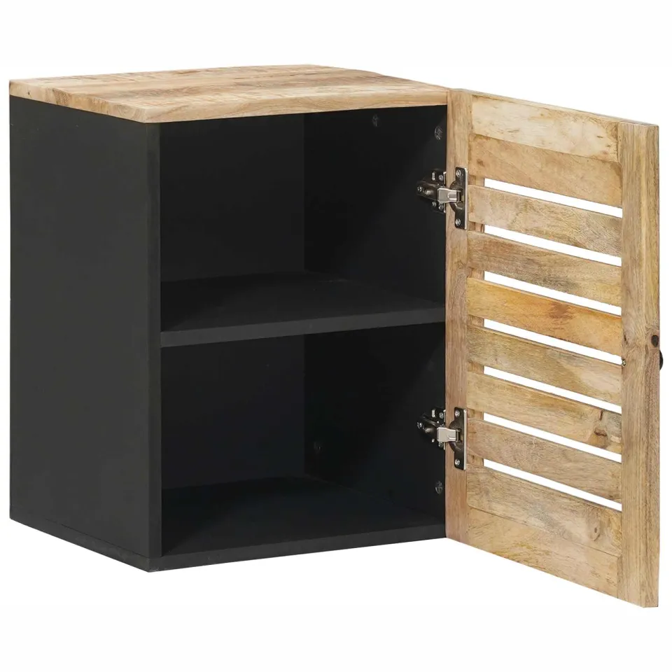 vidaXL Hangkast Bruin en zwart 38 x 33,5 x 48 cm Massief Mango Hout