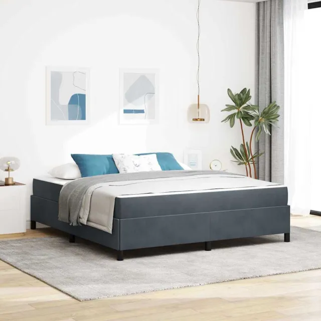 vidaXL Bedframe Donkergrijs 180 x 200 cm Stof