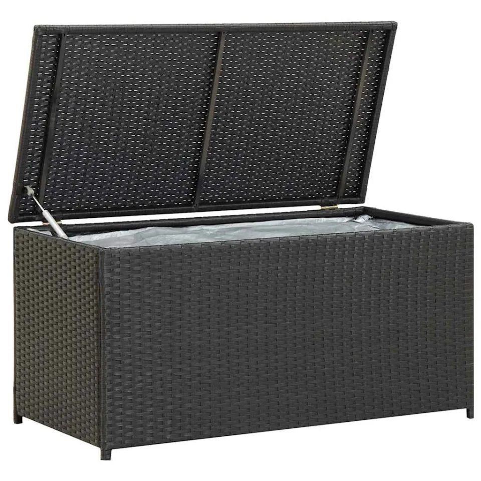 vidaXL Tuinbox 100x50x50 cm poly rattan zwart