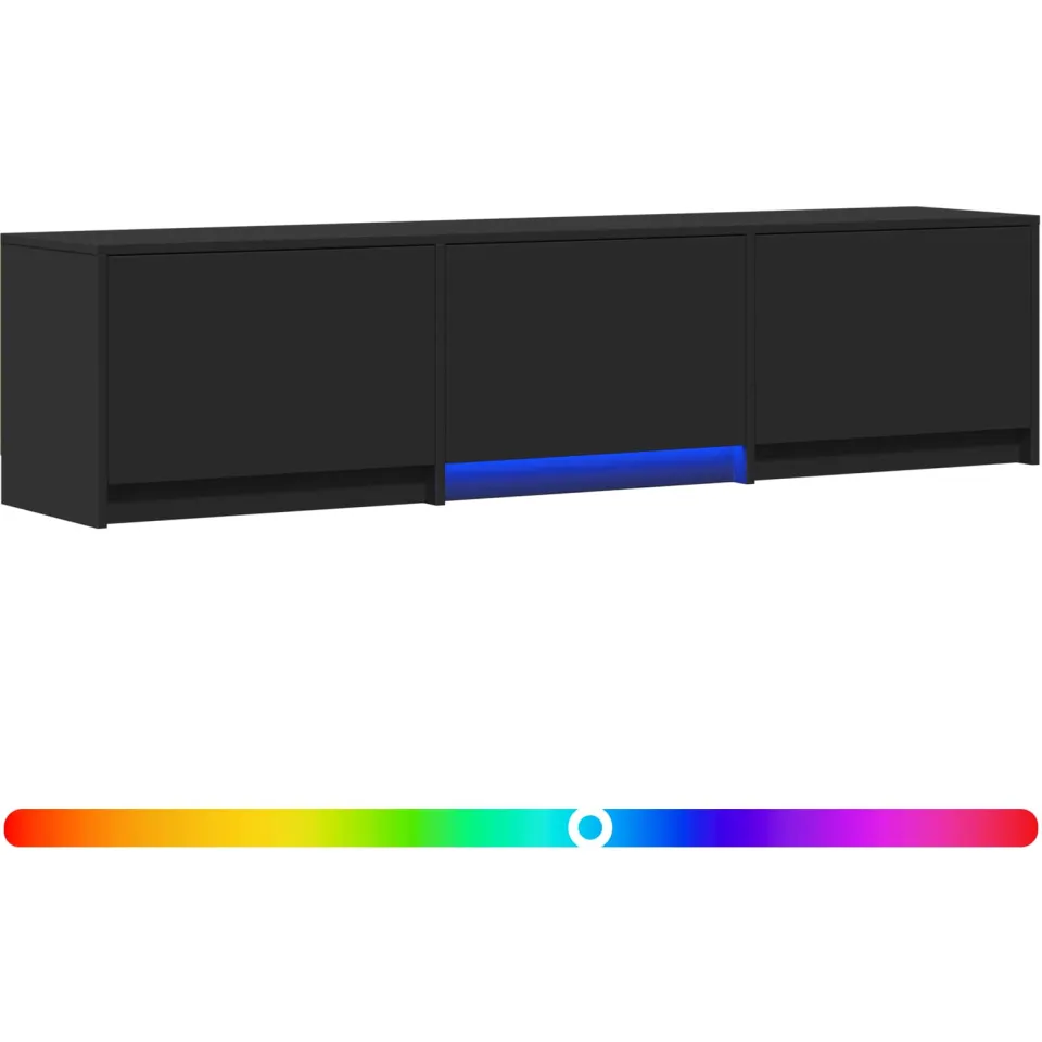 vidaXL TV-kast met LED 165 x 34 x 40 cm Zwart Geconstrueerd hout, foto 3
