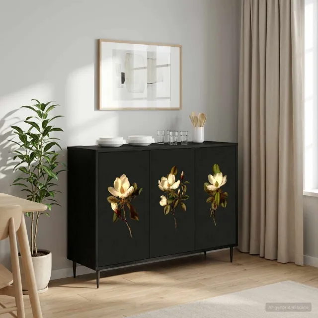 vidaXL Dressoir BREMEN Zwart eiken 102 x 33 x 76 cm Bewerkt hout