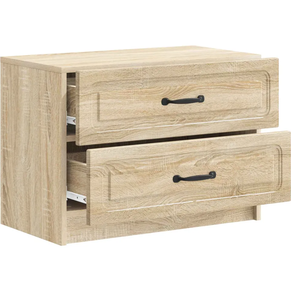 vidaXL Nachtkastje Sonoma Eiken 62 x 34,5 x 44,5 cm Bewerkt hout Bruin