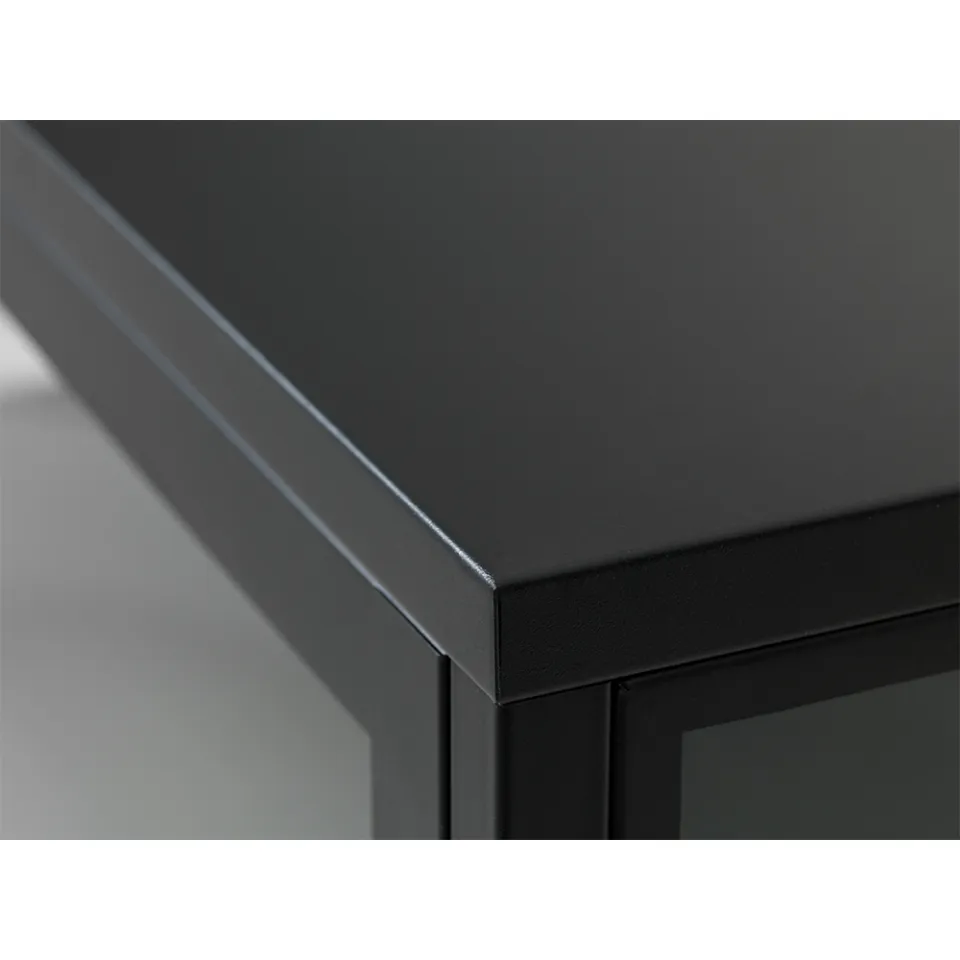 Olivine Carrie metalen tv meubel zwart - 132 x 40 cm, foto 5