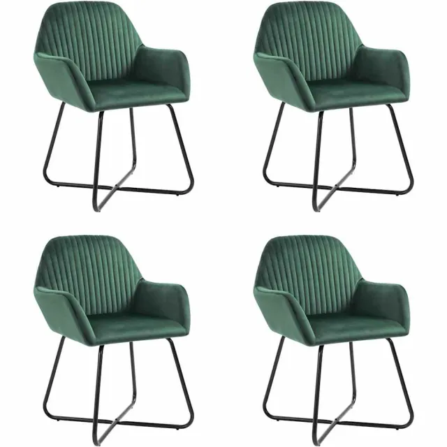 vidaXL Eetkamerstoelen 4 st fluweel groen