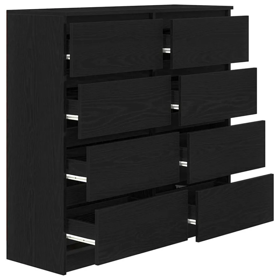 vidaXL Dressoir 100x35x99 cm spaanplaat zwart eikenkleurig, foto 4