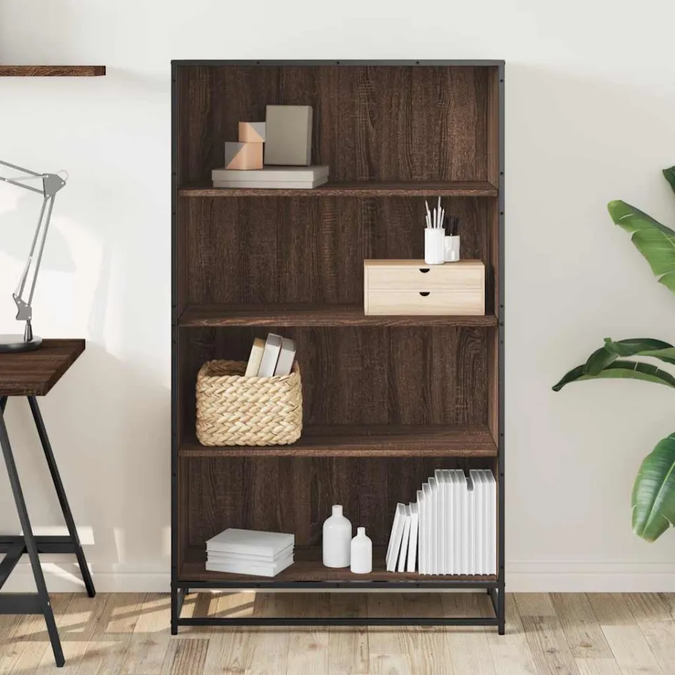 vidaXL Boekenkast 80,5x35x139 cm bewerkt hout bruin eikenkleurig, foto 2