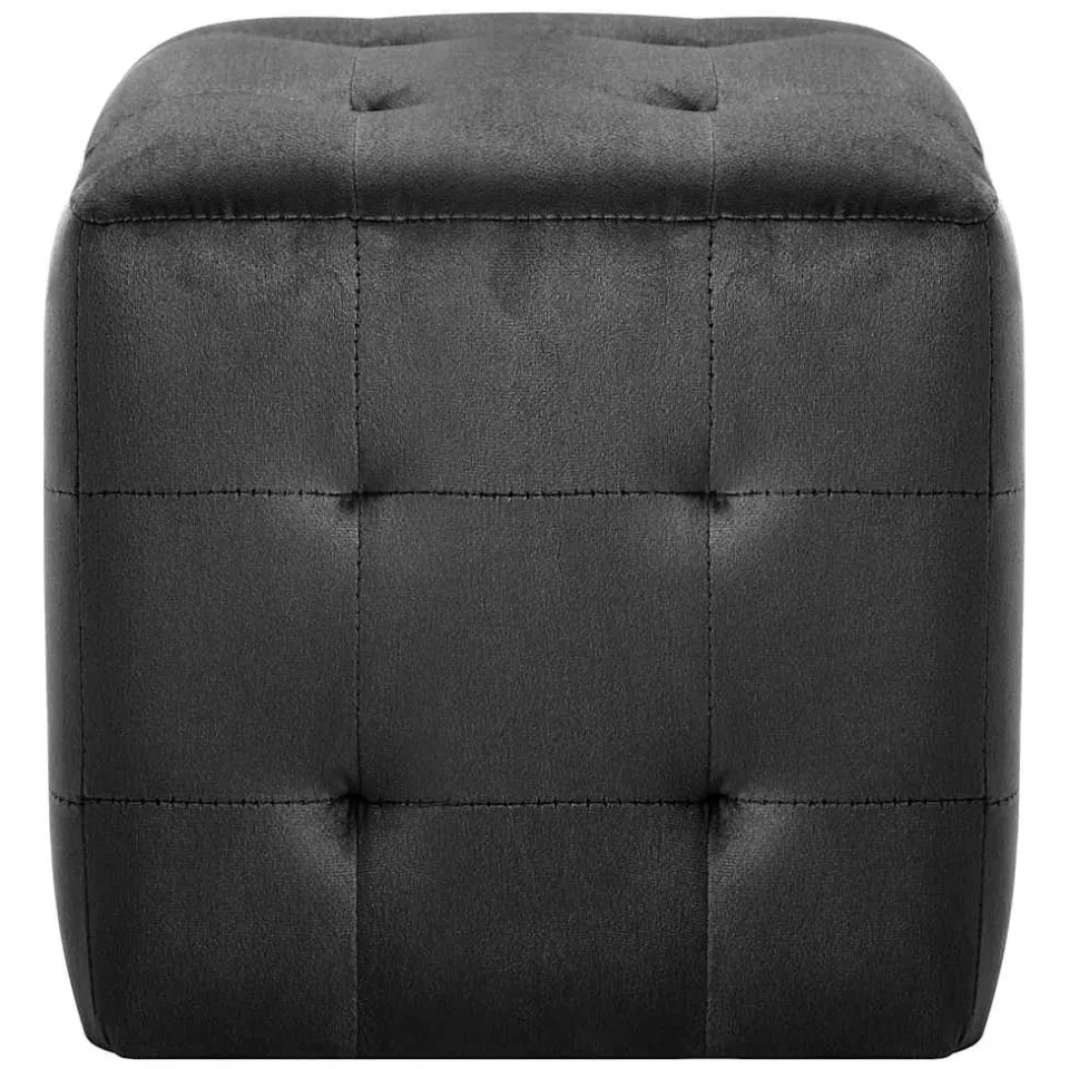 vidaXL Poef 2 st 30x30x30 cm fluweel zwart, foto 3