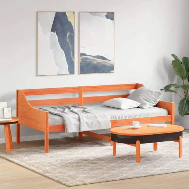 vidaXL Slaapbank zonder matras 80x200 cm massief grenenhout wasbruin bruin