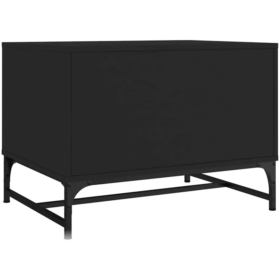 vidaXL Salontafel met glazen deuren 68,5x50x50 cm zwart, foto 4